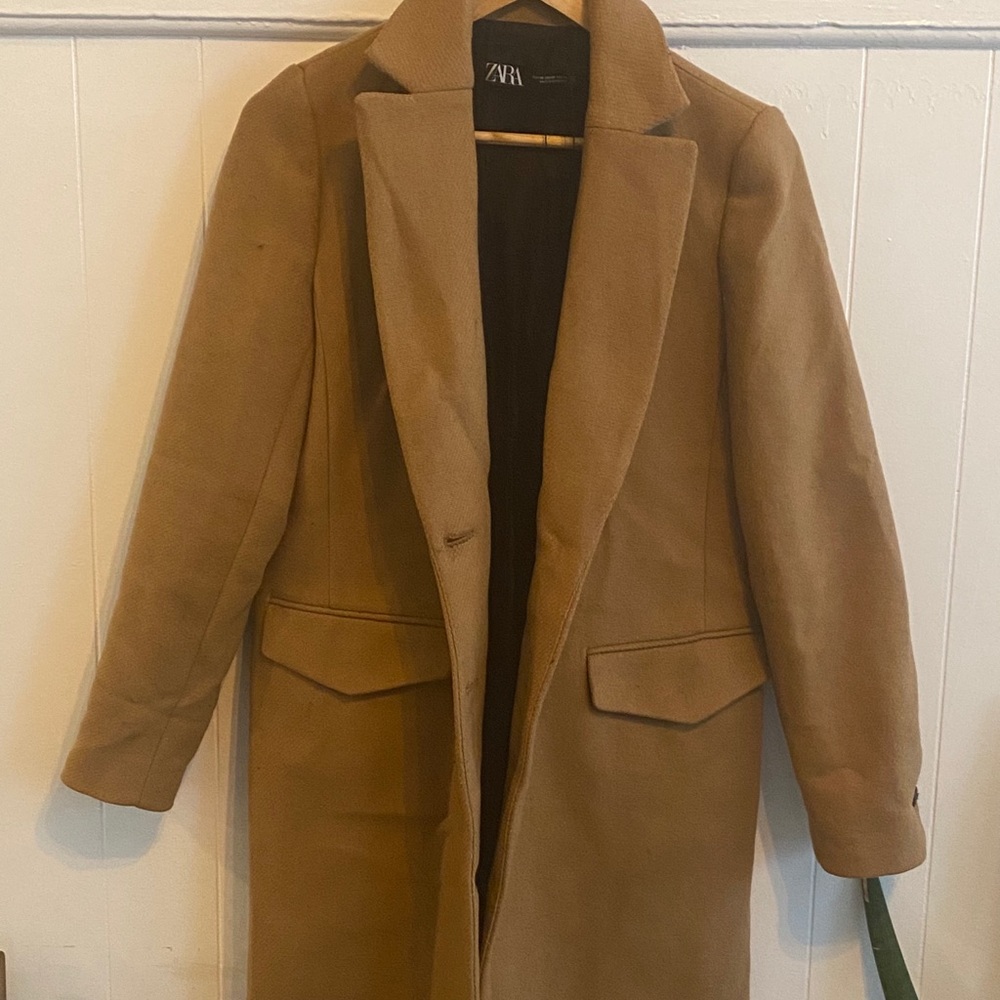 Zara Peacoat w Lapel Collar